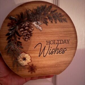 Holiday Wishes Wooden Plaque